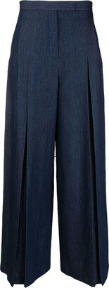 Wide-Leg Denim Trousers-AB