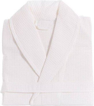 S/M Waffle Weave Unisex Bathrobe White