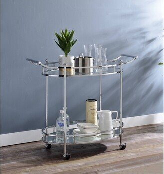 37 Jinx Clear Glass Serving Cart Chrome Finish