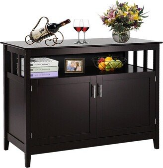 Modern Kitchen Storage 36 Height Cabinet Buffet Server Table Sideboard Dining Wood Brown