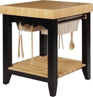 Geneva Kitchen Island Block Top Baskets and Utensil Kit - Powell