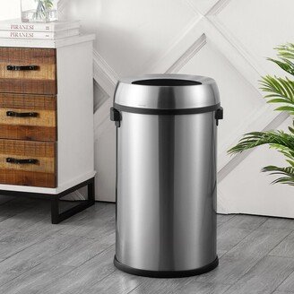 Chuck Kitchen/Office 17.2-Gallon Open-Top Trash Can, Chrome