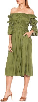 Rey Off-the-Shoulder Midi Dress