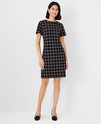 Petite Windowpane Tee Dress