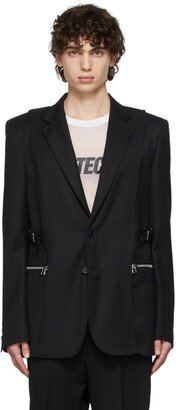 Black Wool Layered Blazer