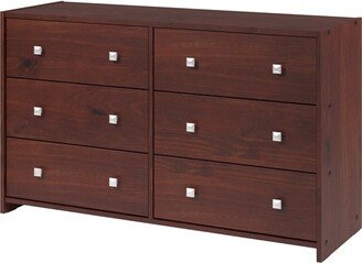 Six Drawer Dresser in Dark Cappuccino