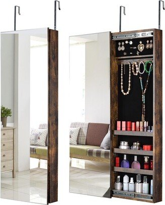 Tiramisubest Full Mirror Jewelry Storage Cabinet With with Slide Rail