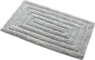 Knightsbridge Stylish And Comfortable All Season Traditional Racetrack Design Cotton Bath Rug 17 X 24 Silver