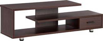 HOMCOM Modern TV Stand for TVs up to 45, TV Cabinet with Storage Shelf and Drawer, Entertainment Center for Living Room Bedroom, Walnut