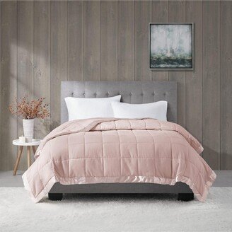 Gracie Mills Windom Microfiber Down Alternative Stain Resistant Blanket, Blush - Twin