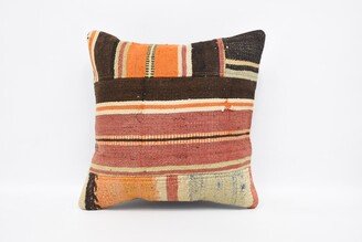 Throw Pillow Cover, Kilim Red Cushion, Striped Design Covers, Art Deco Mother Gift Pillow, 2625