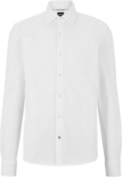 Slim-fit shirt in cotton piqu jersey