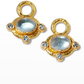 19k Aquamarine Earring Pendants