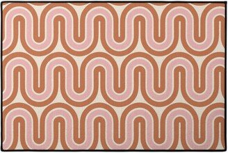 Door Mats: Retro Mod Door Mat, Pink