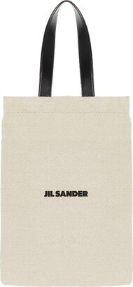 Logo Print Flat Tote Bag