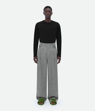 Wide Leg Wool And Cotton Pants