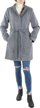 Petites Womens Warm Short Wool Coat