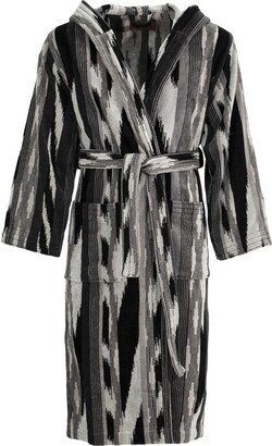 Terry-Cloth Effect Striped Robe-AA