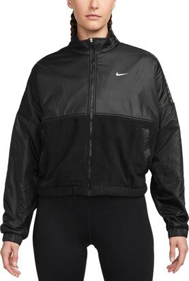 Women's One Therma-fit Fleece Full-Zip Jacket - Black/black/white