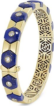 Miseno Jewelry 18K Yellow Gold Baia Lapis & Diamond Bangle Bracelet