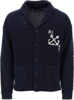 Logo Embroidered Knit Cardigan