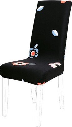 PiccoCasa Stretch Spandex Short Dining Chair Cover Black 20x20 1 Pc