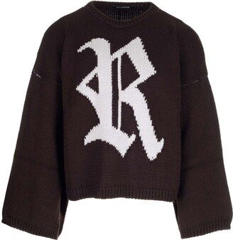 Logo Intarsia Crewneck Sweater-AC