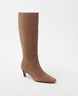 Skinny Heel Suede Tall Boots