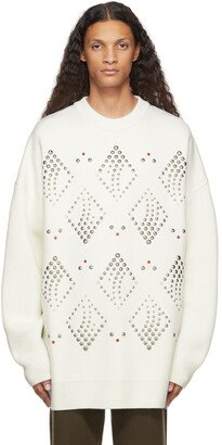 White Hotfix Iron On Oversized Sweater