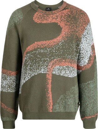 Intarsia-Knit Crew-Neck Jumper-AD