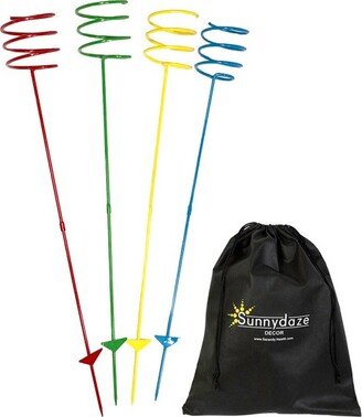 Sunnydaze Decor Sunnydaze Outdoor Drink/Beverage Holder Stakes for Lawn, pk, Red, Green, Yellow and Blue