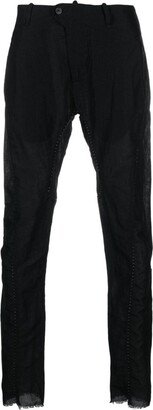Exposed-Seam Tapered-Leg Trousers