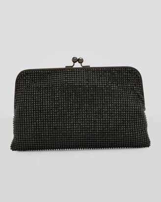 Dimple Crystal Mesh Clutch Bag