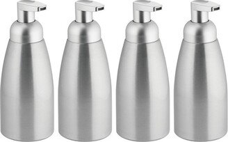 mDesign Aluminum Foaming Soap Dispenser Pump Bottle, 4 Pack - Brushed/Silver