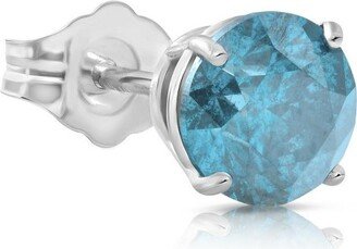 Pompeii3 1/5ct Blue Diamond Single Stud 10K White Gold