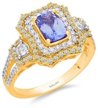 Kallati 14K Two-Tone 1.65 Ct. Tw. Diamond & Tanzanite Ring