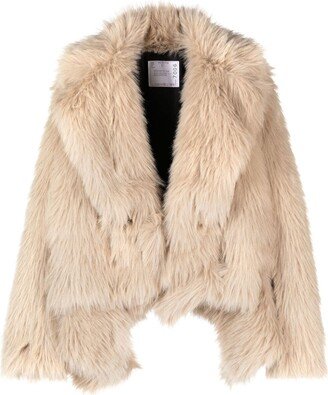 Faux-Fur Double-Breasted Jacket