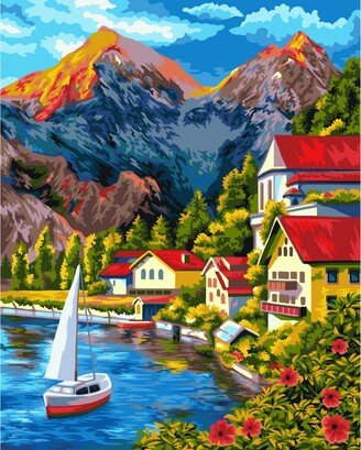 Painting by Numbers Kit Crafting Spark Mountain Coast A084 19.69 x 15.75 in