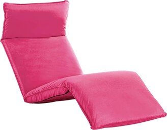 Foldable Sunlounger Oxford Fabric Pink - 68.9 x 22 x 3.9