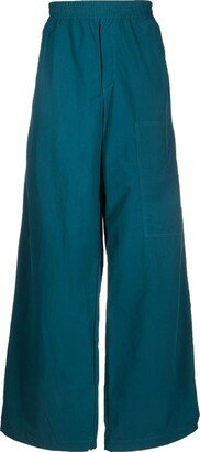 Elasticated-Waist Wide-Leg Trousers-AE