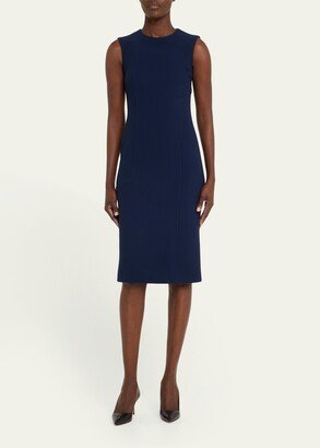 Shoulder Zip Wool Sheath Dress