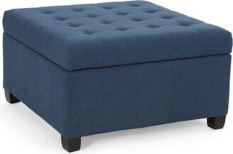 Isabella Contemporary Tufted Fabric Storage Ottoman