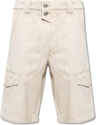 Denim Cargo Bermuda Shorts-AA