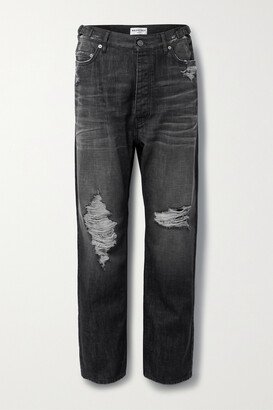 Distressed High-rise Jeans - Black