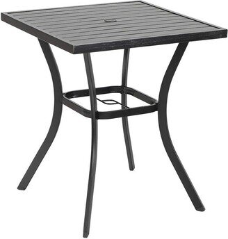 Outdoor Patio 31 Square Height Bar Table with Umbrella Hole - 36 Height Coating Old Craft