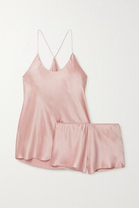 Bella Silk-satin Pajama Set - Pink