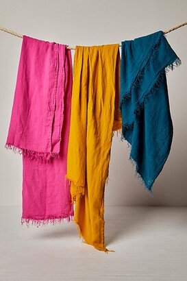Far West Linen Fringe Throw Blanket by Far West at Free People