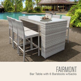 Fairmont Bar Table Set w/ Barstools 7 Piece Outdoor Patio Furniture