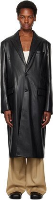 SSENSE Exclusive Black Faux-Leather Coat