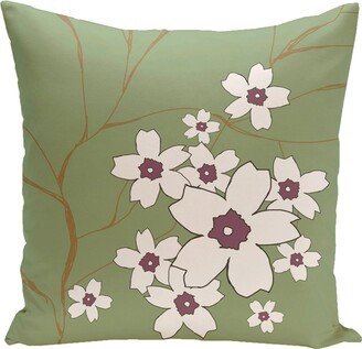 16 x 16-inch Floral Print Outdoor Pillow